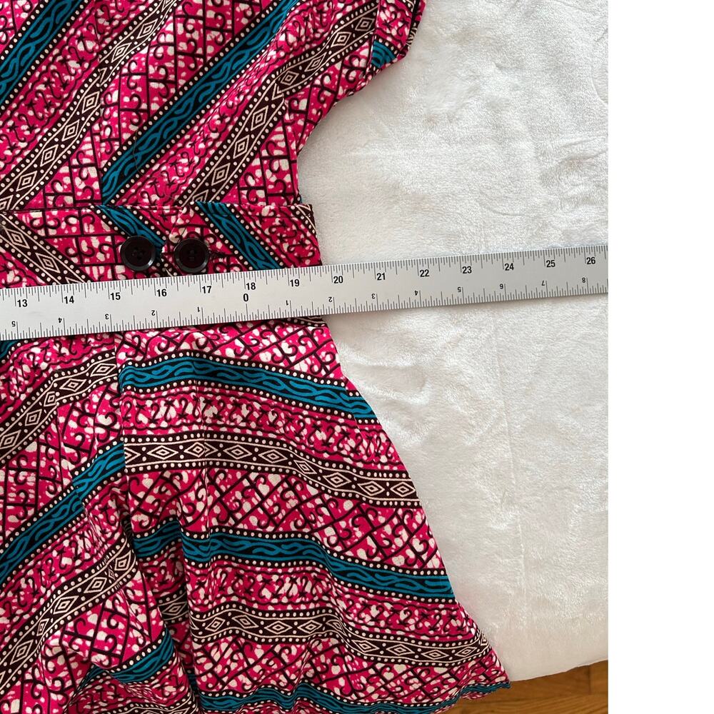 Mae Otti Dress Womens 2XL African Print Knee Length V Neck Back Zip XC Fast Ship - Picture 9 of 12